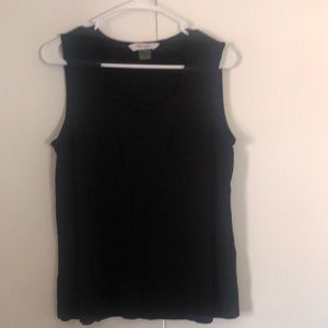 Woman’s sleeveless slinky acetate Black Sleeveless Top